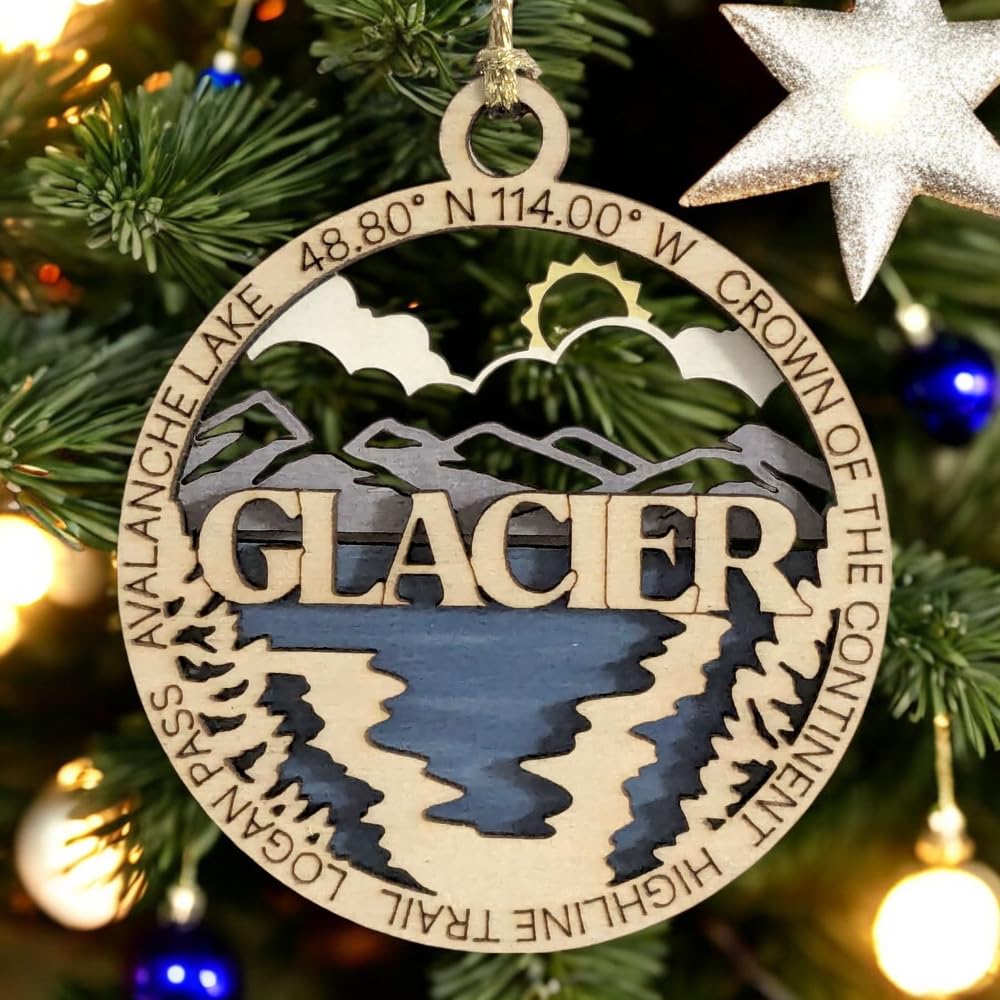 3" Glacier National Park Ornament / Car Charm - USA Made