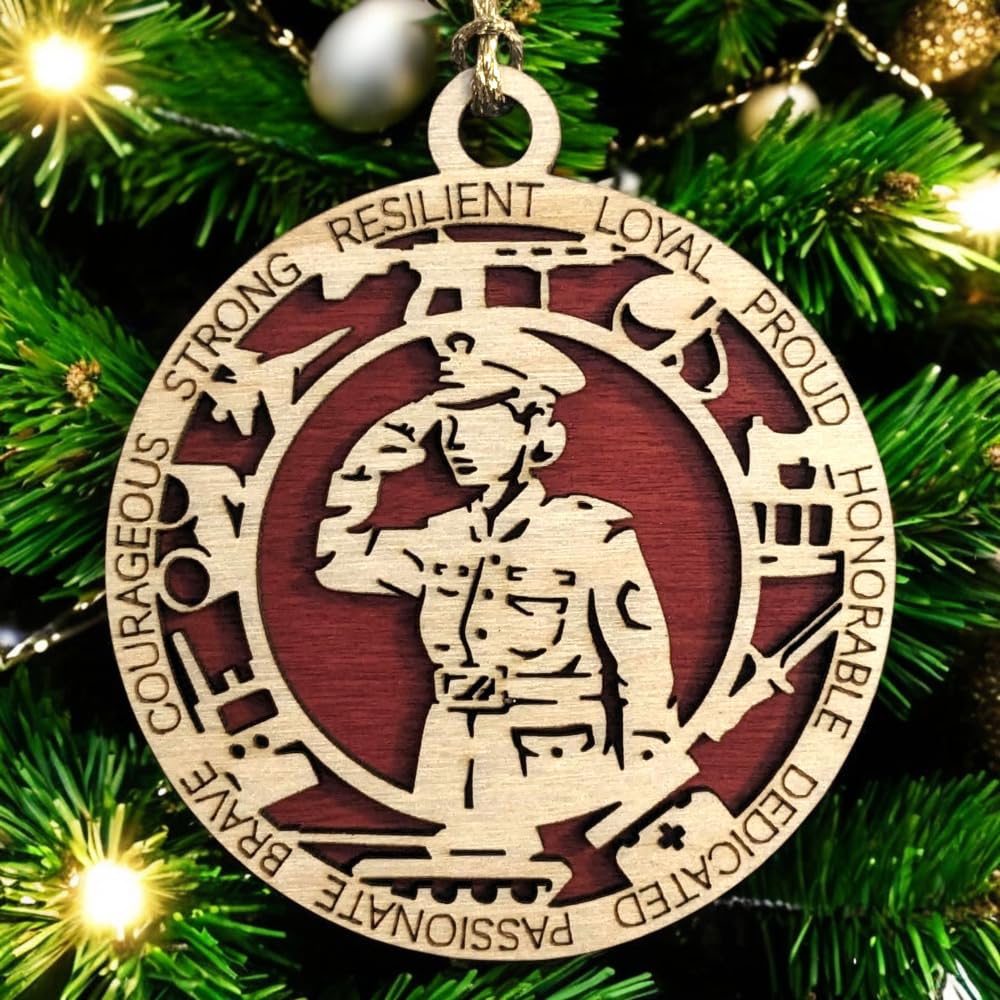 3" Marines Inspired Female Soldier Ornament, Formal, Icons