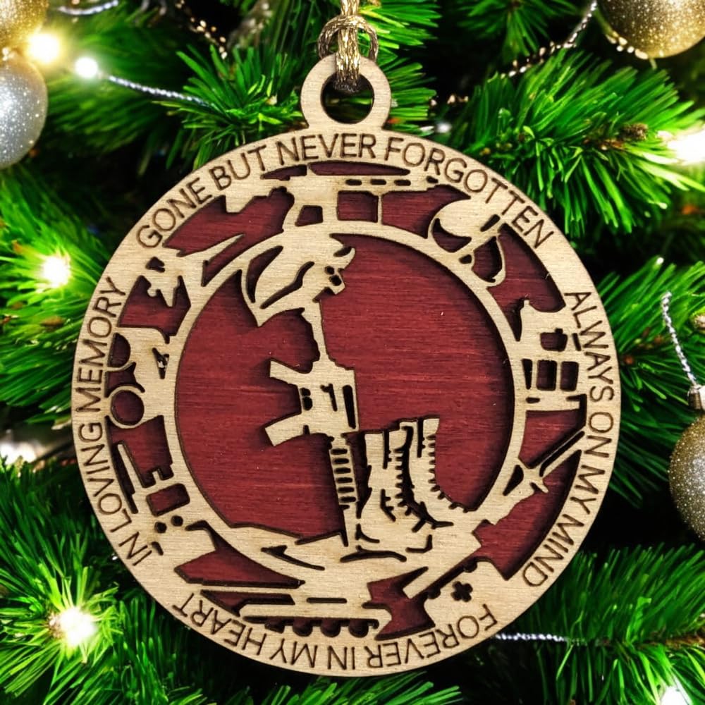 3" Marines Inspired Memorial Ornament, Cross, Icons