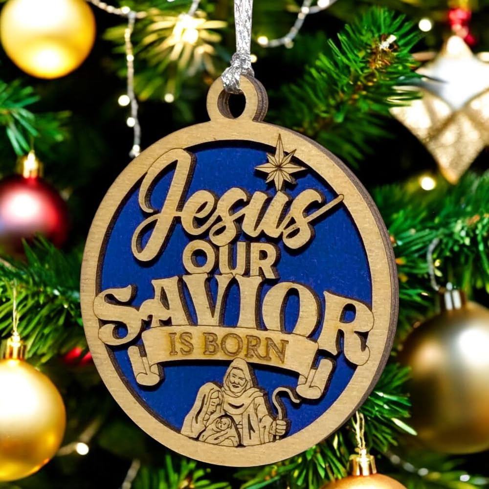3" Jesus Our Savior Is Born Ornament
