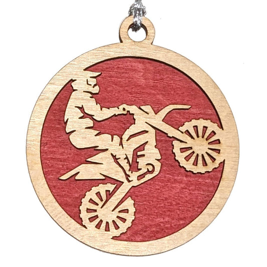 3" Motocross Wood Ornament / Car Charm