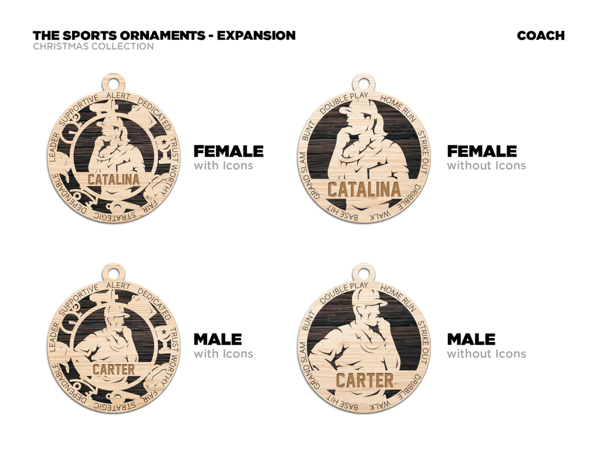 Handmade 3" Custom Male Coach Gear Ornament