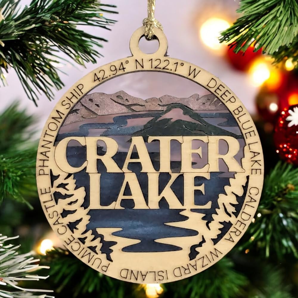 3" Crater Lake National Park Ornament / Car Charm - USA Made