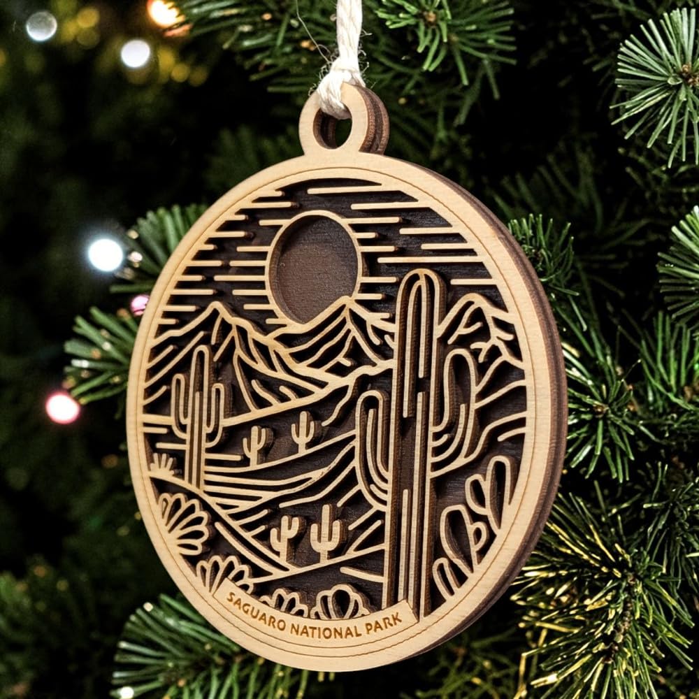 Saguaro National Park 3.5" Wood Christmas Ornament