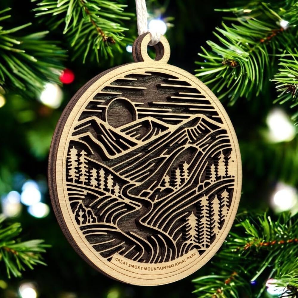 Great Smoky Mountains 3.5" Wooden Ornament