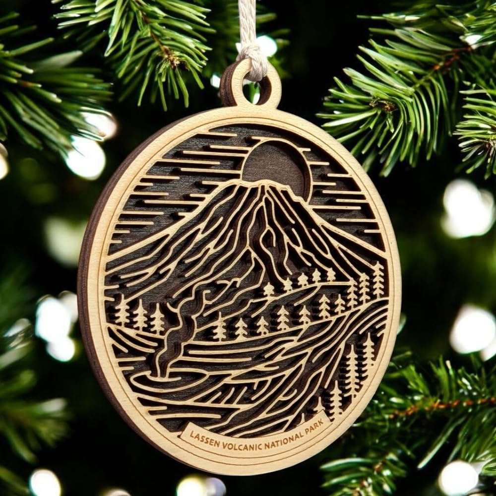 Lassen Volcanic National Park 3.5" Wooden Ornament