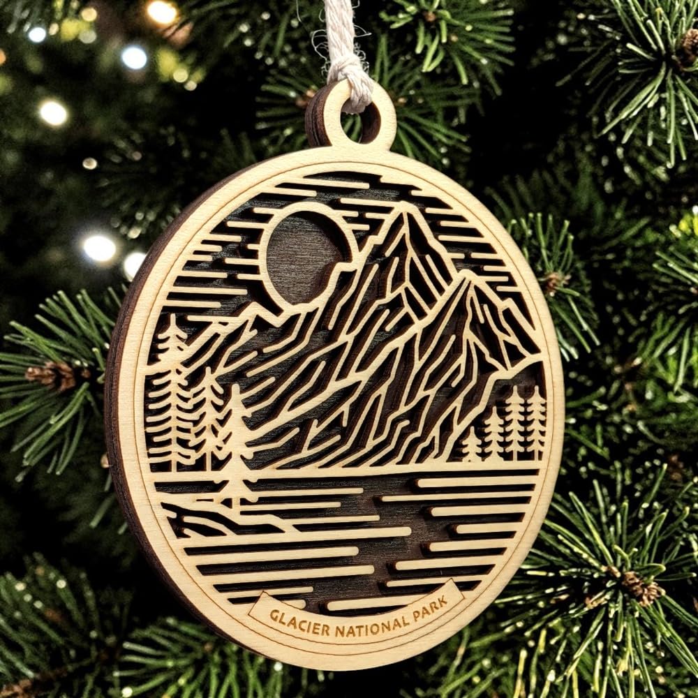 Glacier National Park 3.5" Wooden Ornament