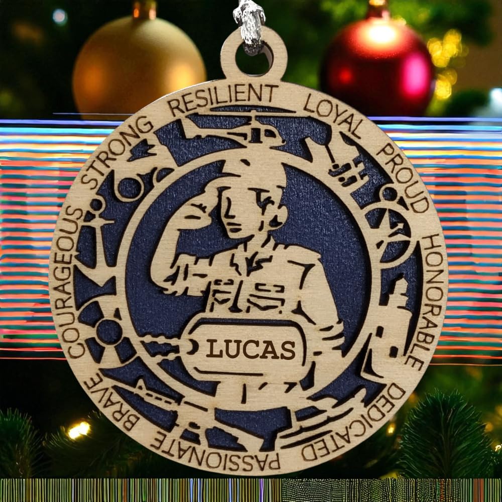 3" Coast Guard Female Ornament, Field Uniform, Icons, Dog Tag
