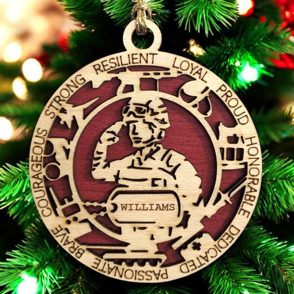 3" Marines Inspired Female Ornament, Field, Icons, Dog Tag