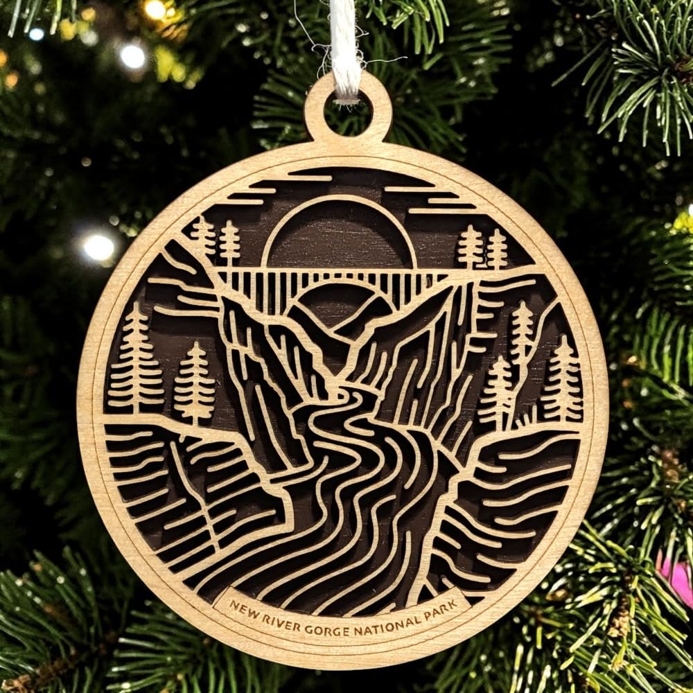 New River Gorge National Park 3.5" Wood Christmas Ornament