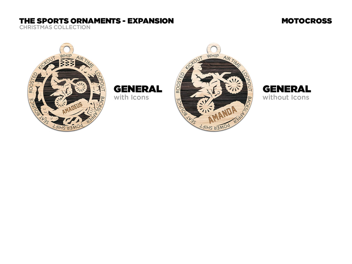 3" Motocross Wood Ornament / Car Charm