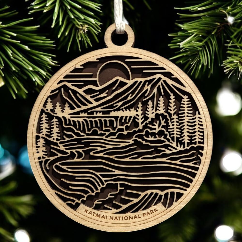 Katmai National Park 3.5" Wooden Ornament