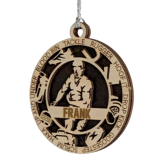 Personalized 3" Male Rugby Icon Ornament