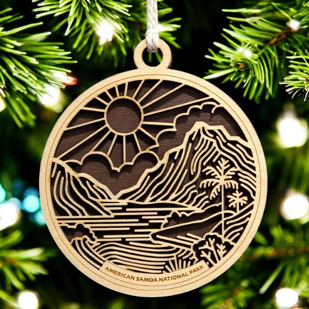 American Samoa National Park 3.5" Wooden Ornament