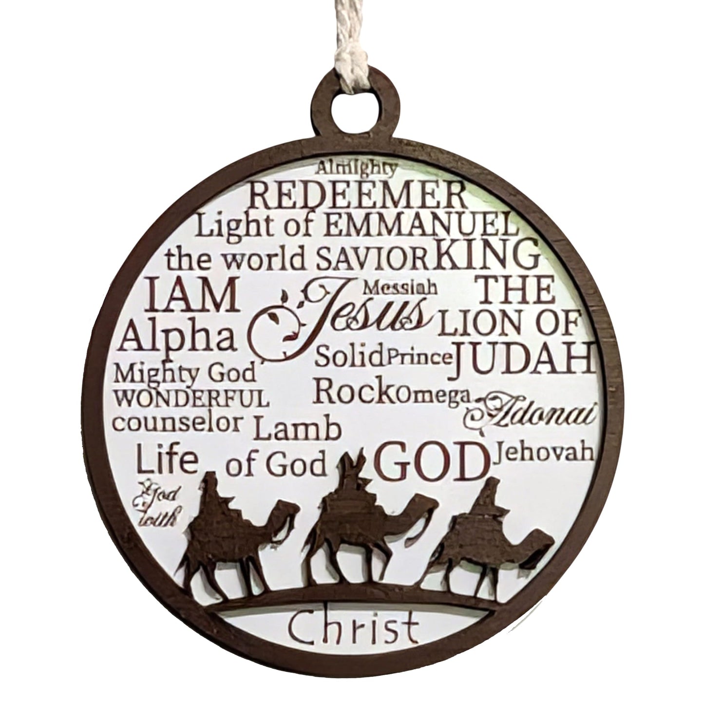 3" Three Wise Men Camels Wood Christmas Ornament
