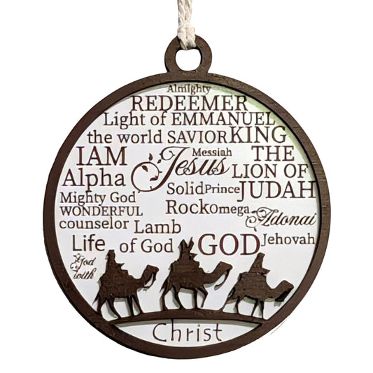 3" Three Wise Men Camels Wood Christmas Ornament