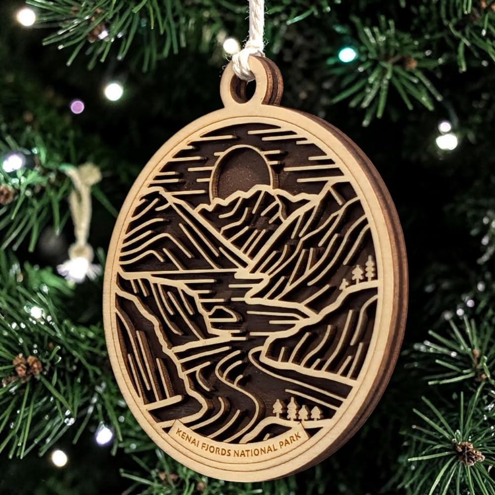 Kenai Fjords National Park 3.5" Wooden Ornament