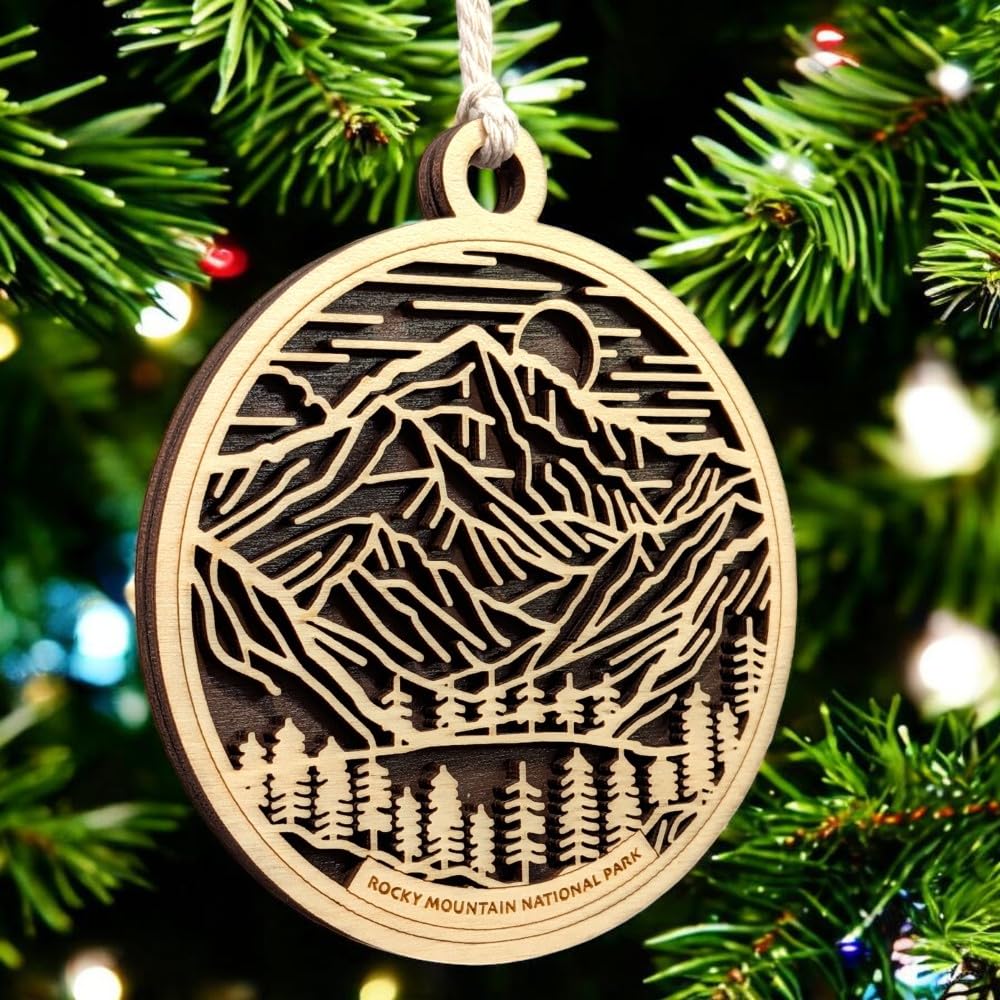 Rocky Mountain National Park 3.5" Wood Christmas Ornament