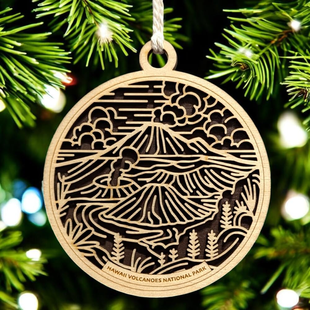 Hawaii Volcanoes National Park 3.5" Wooden Ornament