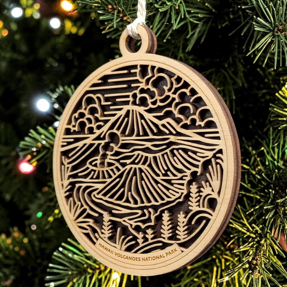 Hawaii Volcanoes National Park 3.5" Wooden Ornament