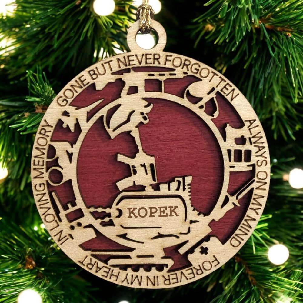 3" Marines Inspired Memorial Ornament, Cross, Icons, Dog Tag