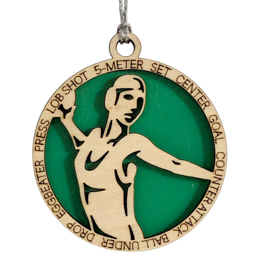 3" Female Water Polo Christmas Ornament