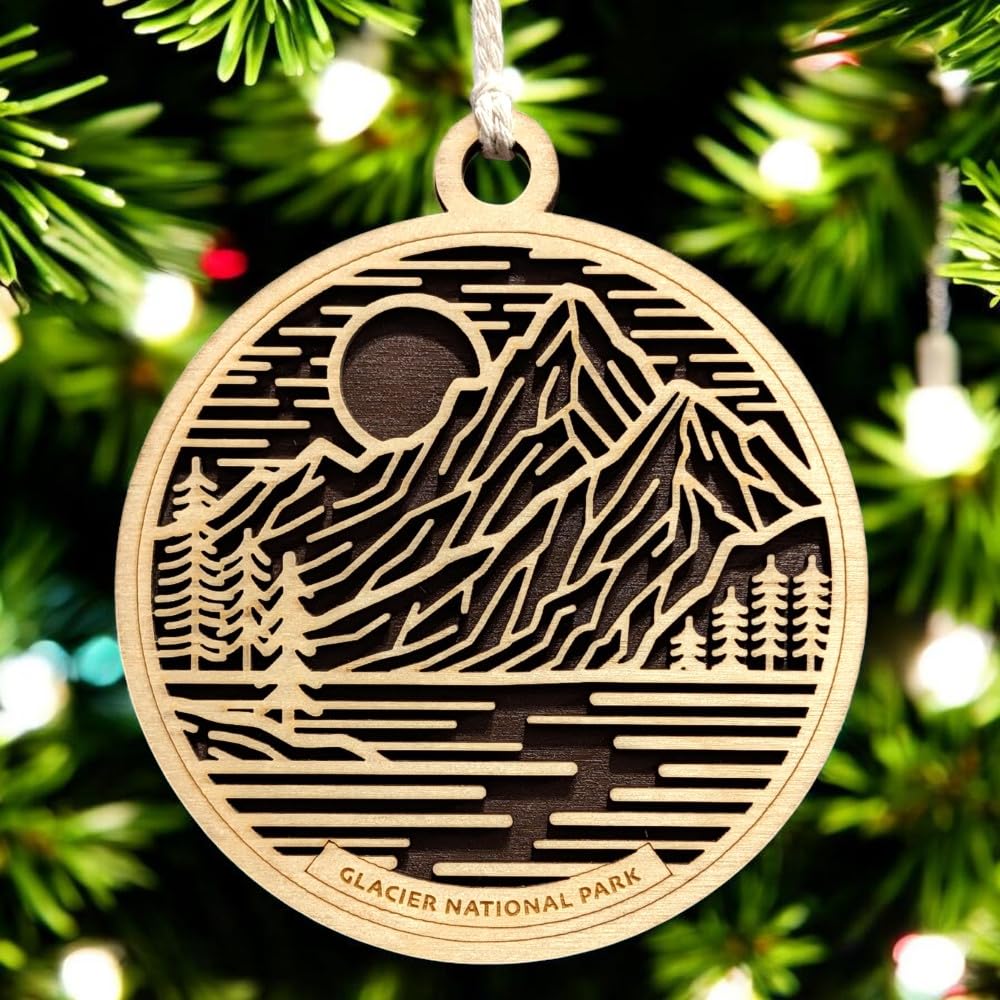 Glacier National Park 3.5" Wooden Ornament
