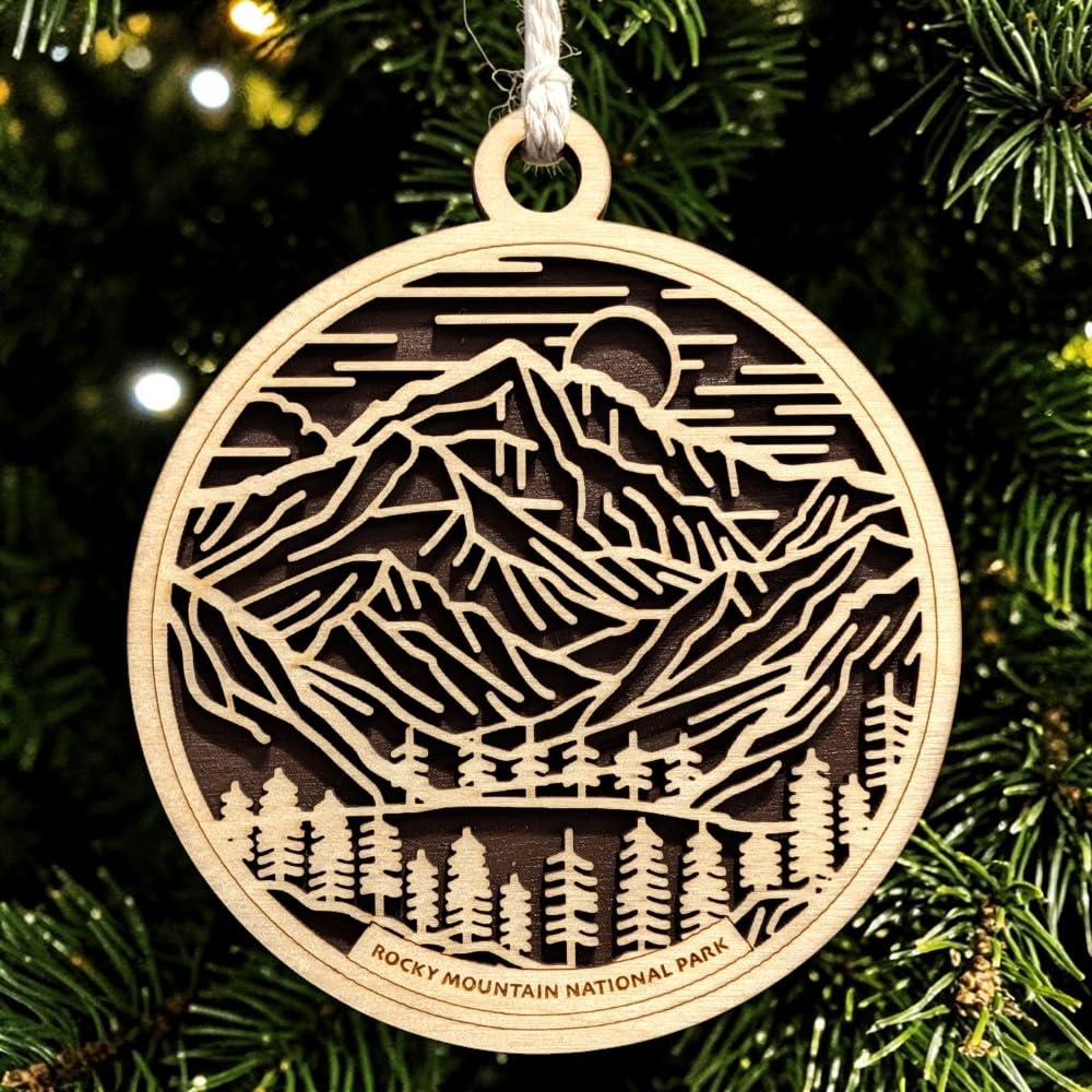Rocky Mountain National Park 3.5" Wood Christmas Ornament
