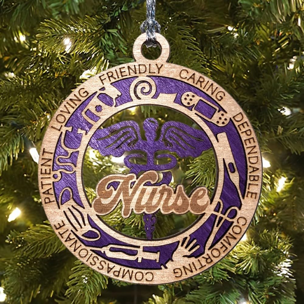 3" Nurse Caduceus Christmas Ornament