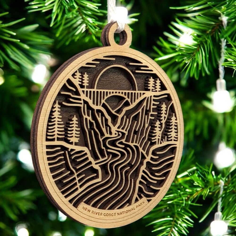 New River Gorge National Park 3.5" Wood Christmas Ornament