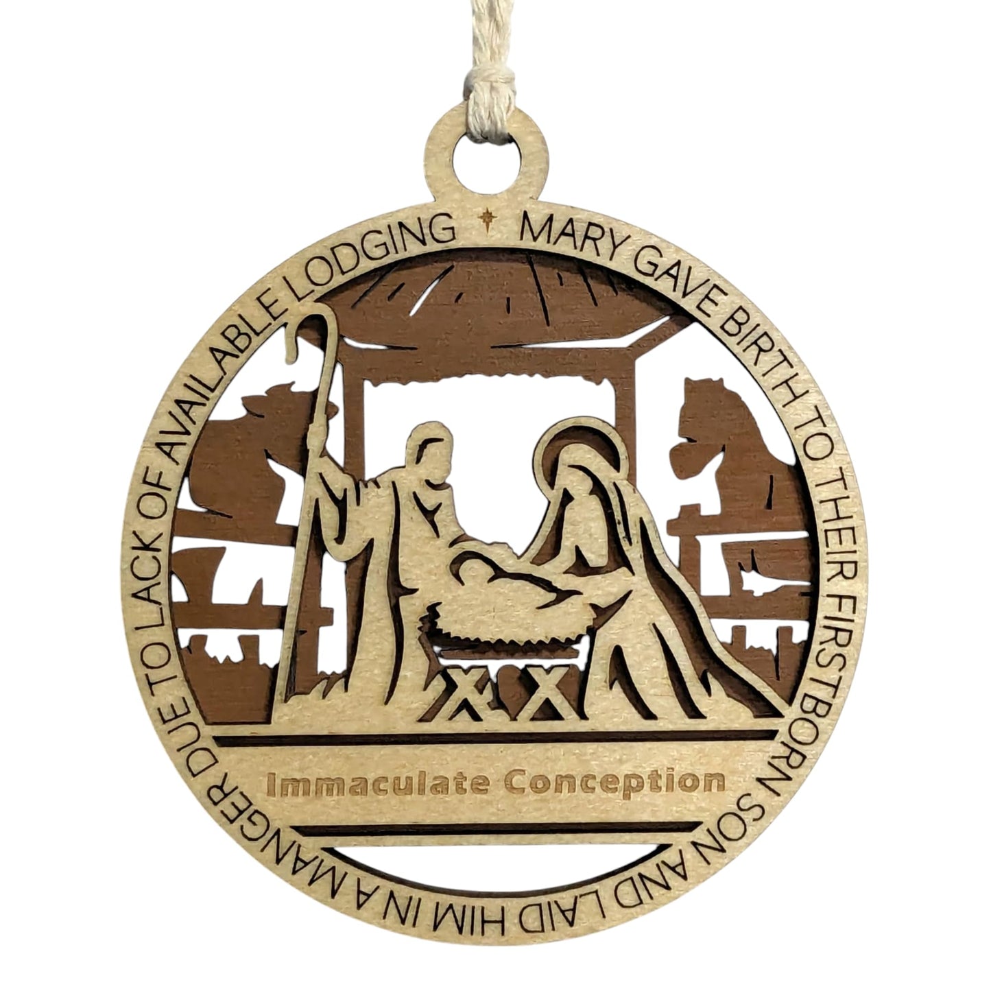 3.5" Nativity Manger Personalized Ornament
