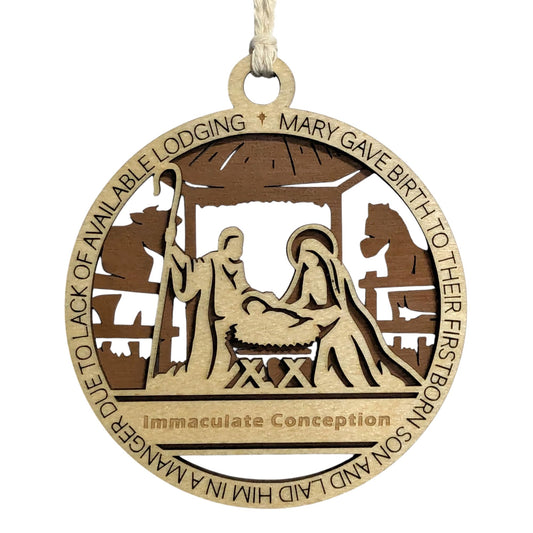 3.5" Nativity Manger Personalized Ornament