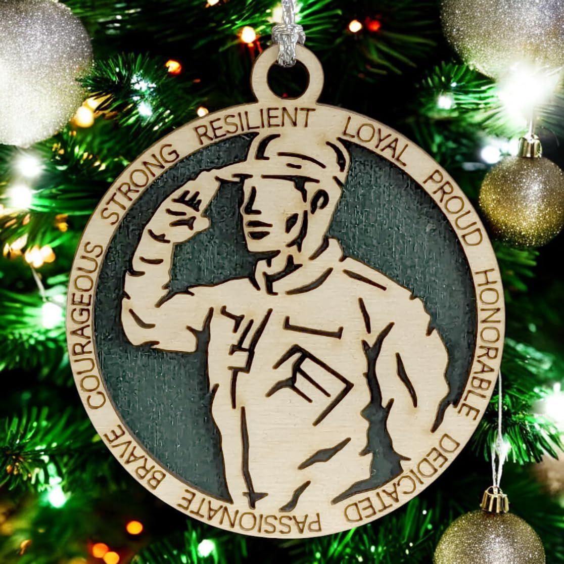3" Male Army Soldier Dress Ornament