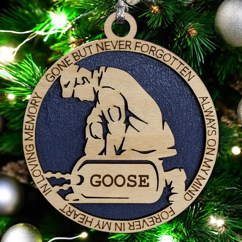 3" Navy Memorial Ornament, Kneeling Soldier, Dog Tag