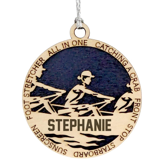 Personalized 3" Female Team Rowing Christmas Ornament