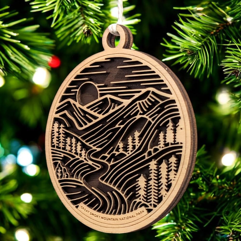 Great Smoky Mountains 3.5" Wooden Ornament