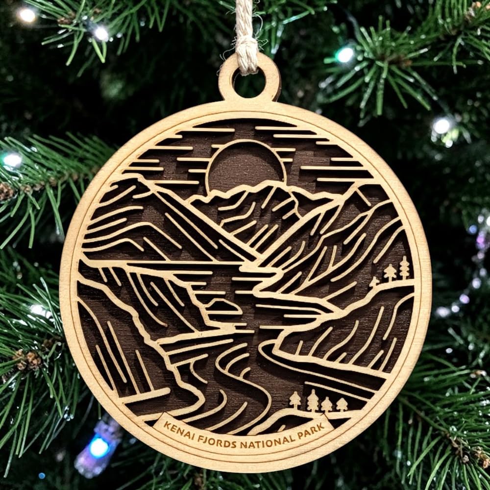 Kenai Fjords National Park 3.5" Wooden Ornament