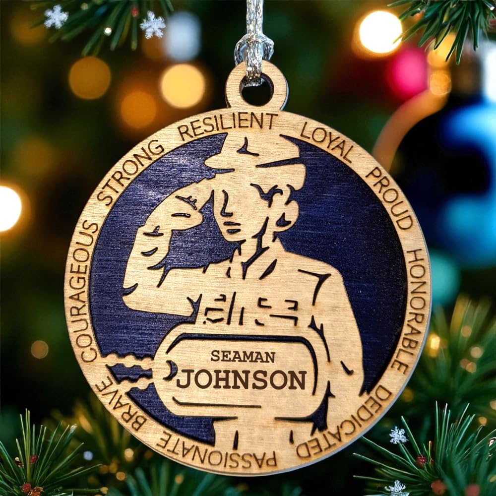 3" Coast Guard Female Sailor Ornament, Formal Uniform, Dog Tag