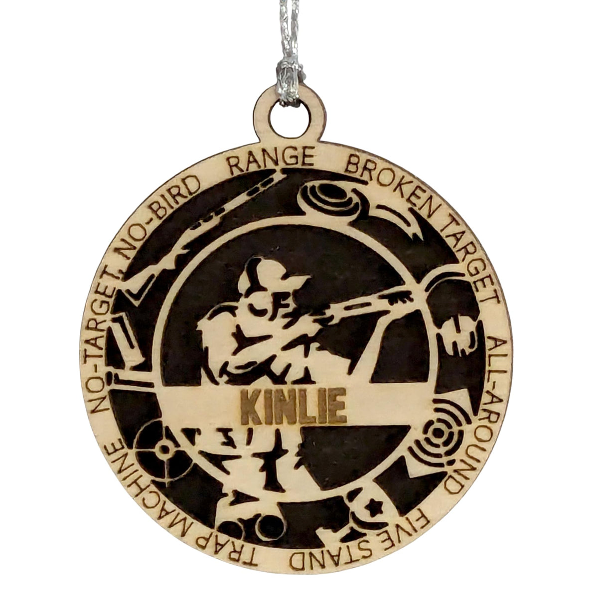 Handmade 3" Custom Female Trap Shooting Gear Ornament