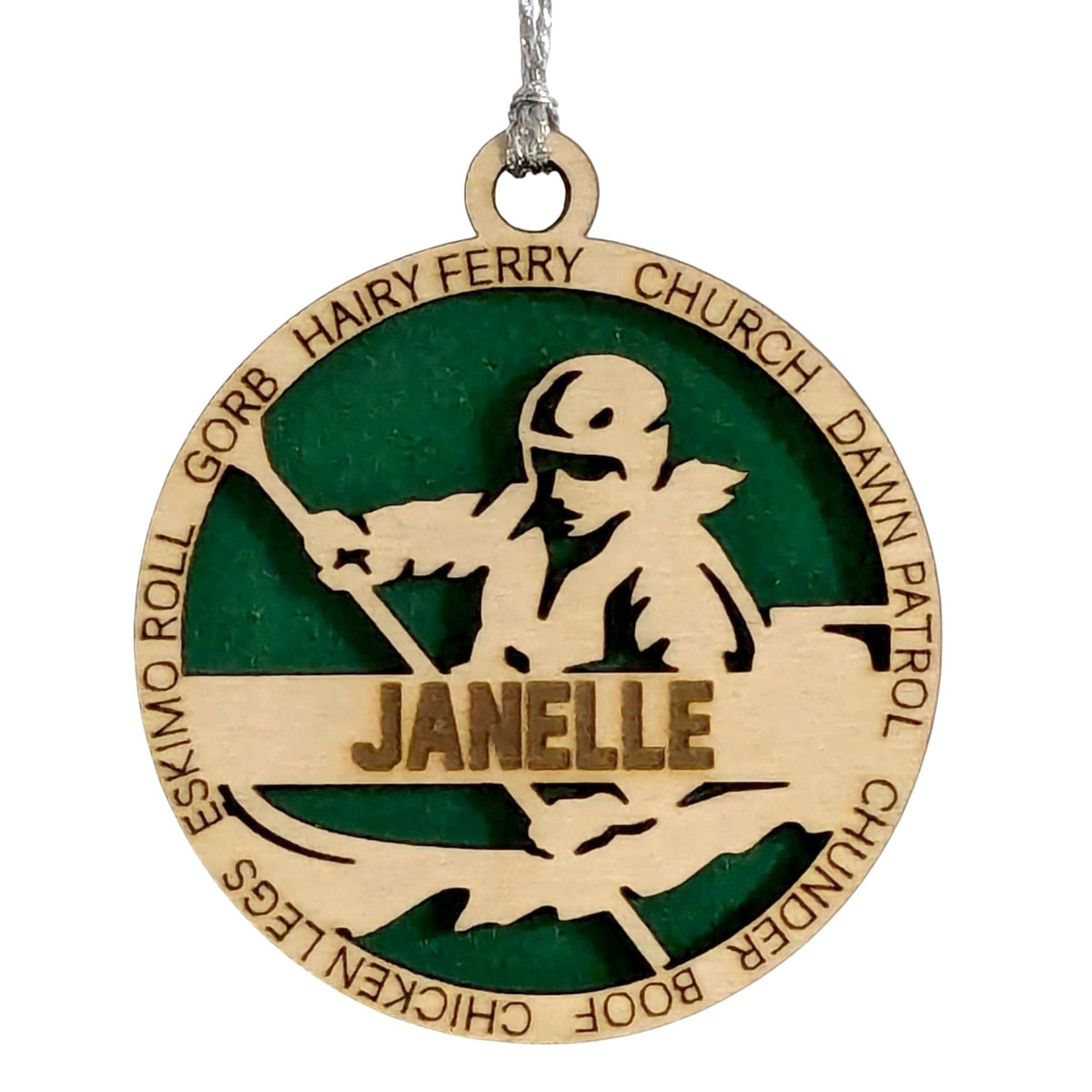 Custom 3" Female Kayaking Ornament