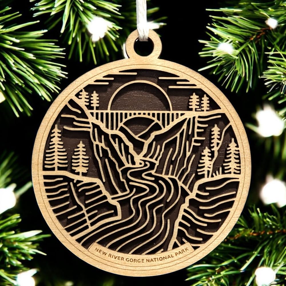New River Gorge National Park 3.5" Wood Christmas Ornament