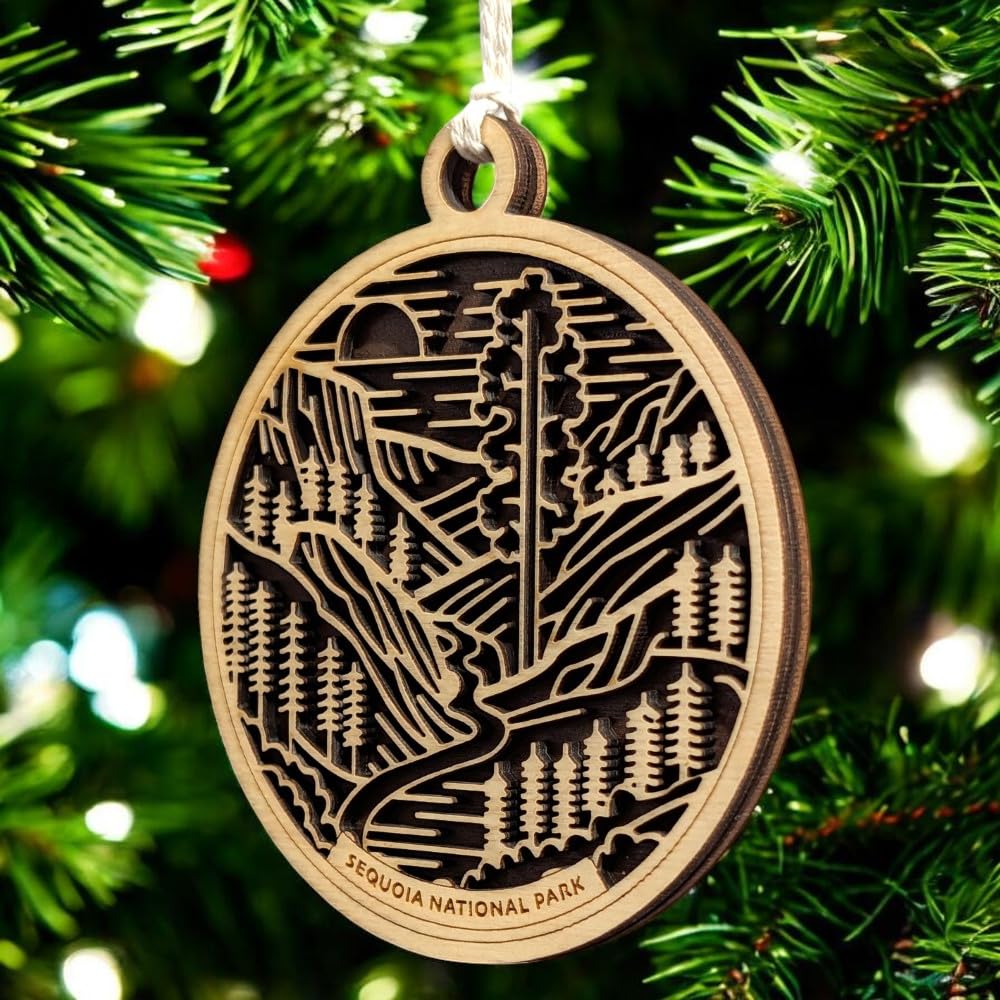 Sequoia National Park 3.5" Wood Christmas Ornament