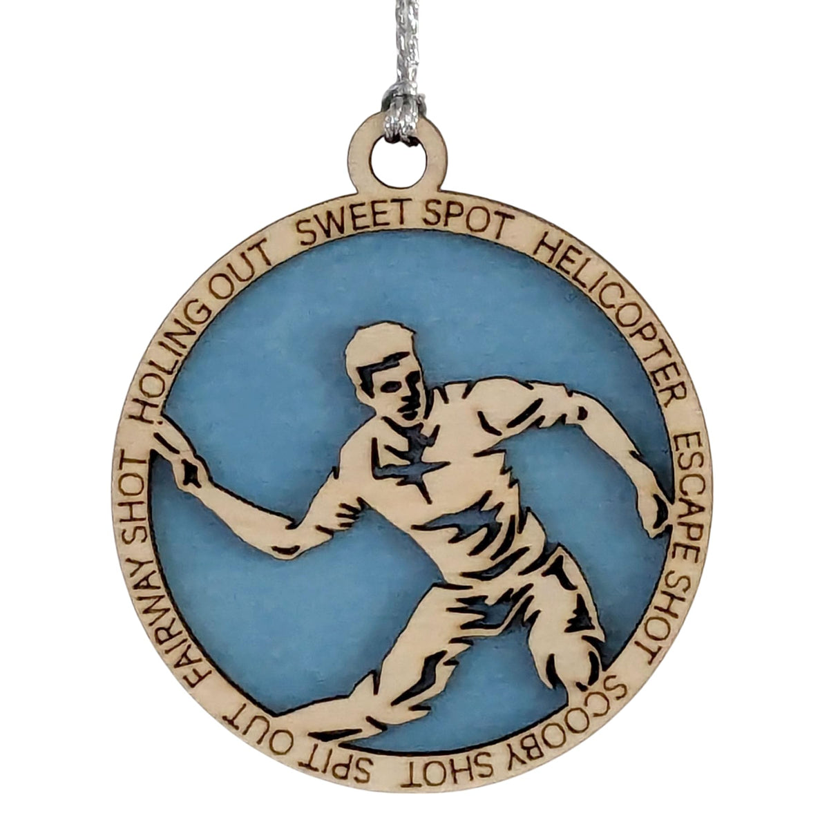 3" Male Disc Golf Ornament, Right-Handed