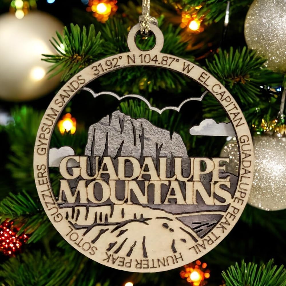 3" Guadalupe Mountains Ornament / Car Charm - USA Made