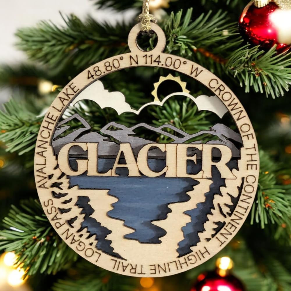 3" Glacier National Park Ornament / Car Charm - USA Made