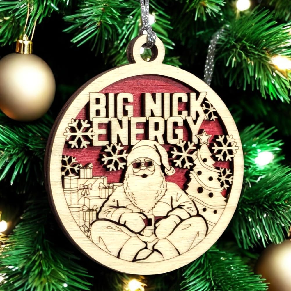 3" "Big Nick Energy" Funny Santa Ornament