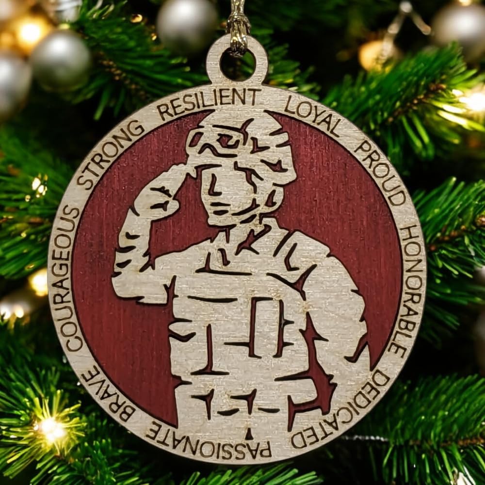 3" Marines Inspired Female Soldier Ornament, Field Uniform