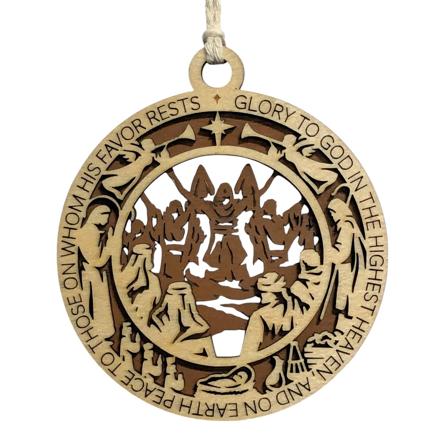 3.5" Glory to God Angel-Framed Ornament