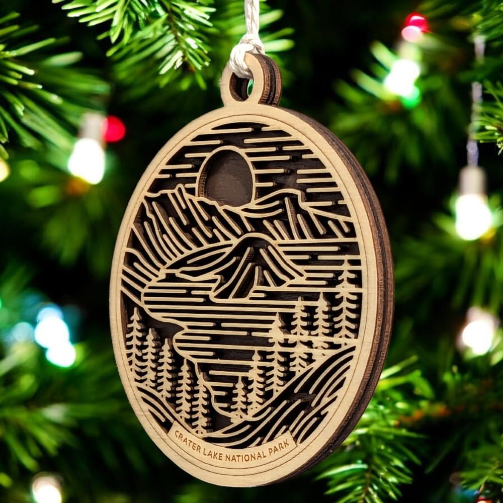 Crater Lake National Park 3.5" Wooden Ornament
