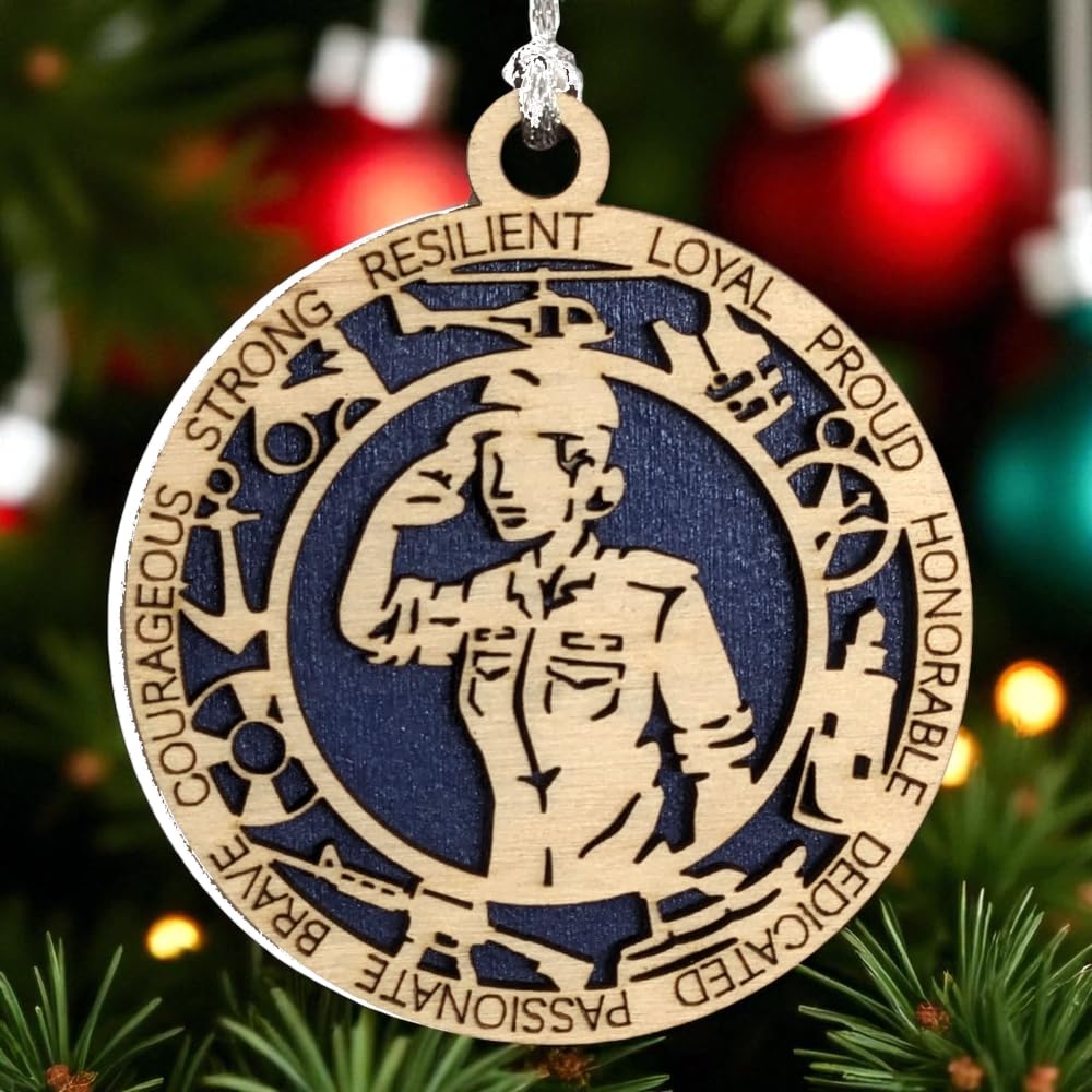3" Coast Guard Female Sailor Ornament, Field Uniform, Icons
